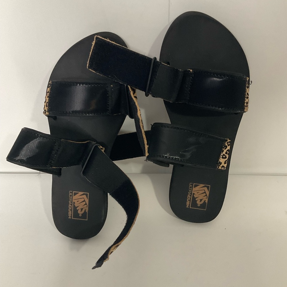 Vans Cayucas Mega Platform Cheetah Sandals Double Strap Self Adhesive; EUC. - Picture 7 of 11